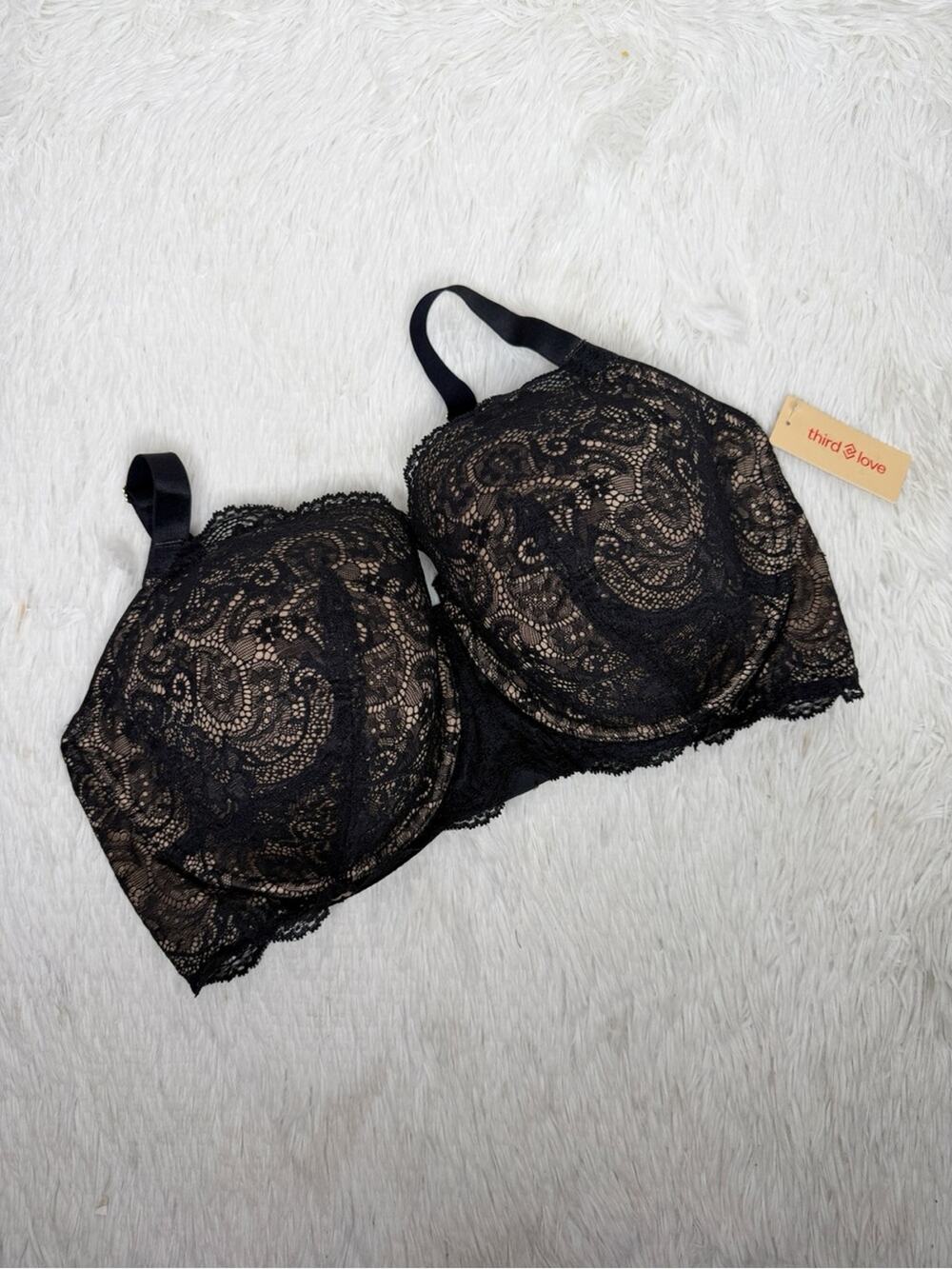 THIRDLOVE / black 24/7 Lace Balconette Bra / 40F NWT